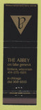 Matchbook Cover - The Abbey Fontana WI
