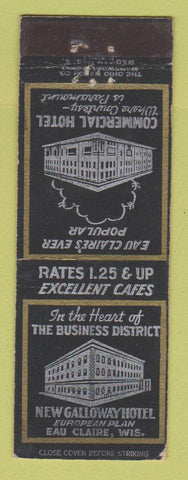 Matchbook Cover - Commercial Hotel Eau Claire WI WEAR