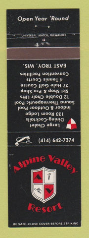 Matchbook Cover - Alpine Valley Resort East Troy WI