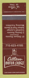 Matchbook Cover - Cutlass Motor Lodge Antigo WI