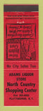 Matchbook Cover - Adams Liquor Store Plattsburgh NY RED