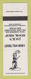 Matchbook Cover - Jack's Hook Shop Hunting Fishing Kellogg ID