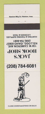 Matchbook Cover - Jack's Hook Shop Hunting Fishing Kellogg ID
