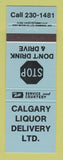 Matchbook Cover - Calgary Liquor AB