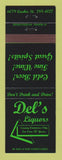 Matchbook Cover - Del's Liquors Commerce City Colorado