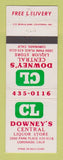 Matchbook Cover - Downey's Central Liquor Store Coronado CA WEAR