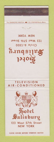 Matchbook Cover - Hotel Salisbury New York City WHITE