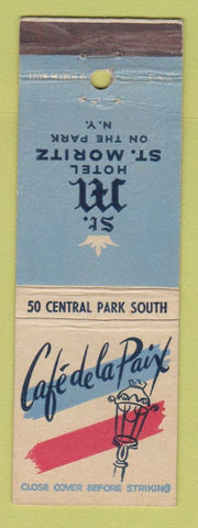 Matchbook Cover - Hotel St Moritz New York City Cafe De La Paix CREASES