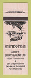Matchbook Cover - Andy's Spots and Guns Fort McMurray AB