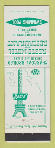 Matchbook Cover - Reste Motel Restaurant Emporia VA