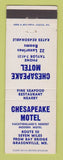 Matchbook Cover - Chesapeake Motel Grasonville MD