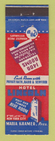 Matchbook Cover - Hotel Lincoln New York City