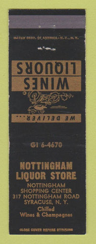 Matchbook Cover - Nottingham Liquor Store Syracuse NY