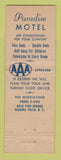 Matchbook Cover - Paradise Motel Niagara Falls NY