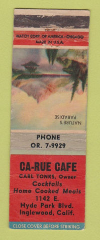 Matchbook Cover - Ca Rue Cafe Inglewood CA WORN