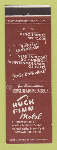Matchbook Cover - Huck Finn Motel Horseheads NY