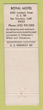 Matchbook Cover - Royal Motel San Francisco CA