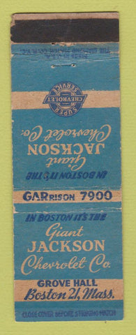 Matchbook Cover - Giant Jackson Chevrolet Boston MA WORN