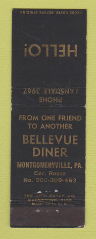 Matchbook Cover - Bellevue Diner Montgomeryville PA