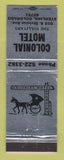 Matchbook Cover - Colonial Motel Sterling Colorado