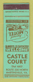 Matchbook Cover - Castle Court Motel Martinsville VA