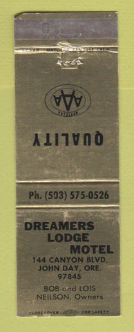 Matchbook Cover - Dreamers Lodge Motel John Day OR WEAR