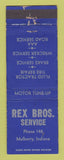 Matchbook Cover - Rex Bros Service auto repair Mulberry IN WORN