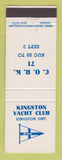 Matchbook Cover - Kingston Yacht Club Kingston ON