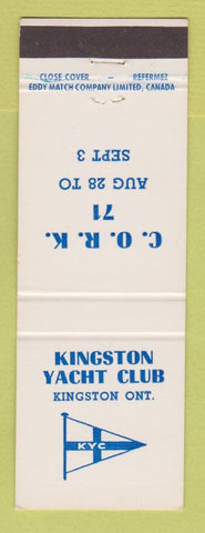 Matchbook Cover - Kingston Yacht Club Kingston ON