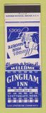 Matchbook Cover - Gingham Inn Scottsbluff NE