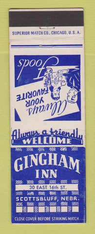 Matchbook Cover - Gingham Inn Scottsbluff NE