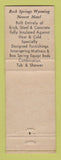 Matchbook Cover - Lariat Lodge Motel East Rock Springs WY