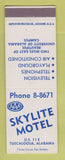 Matchbook Cover - Skylite Motel Tuscaloosa AL