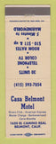 Matchbook Cover - Casa Belmont Motel Belmont CA