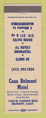 Matchbook Cover - Casa Belmont Motel Belmont CA