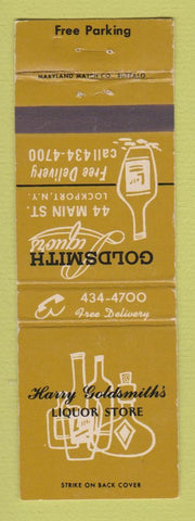 Matchbook Cover - Goldsmith Liquors Lockport NY