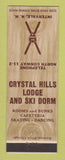 Matchbook Cover - Crystal Hills Lodge Ski Dorm Intervale NH