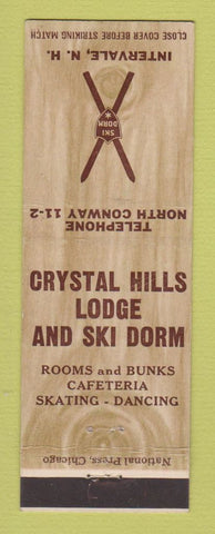 Matchbook Cover - Crystal Hills Lodge Ski Dorm Intervale NH