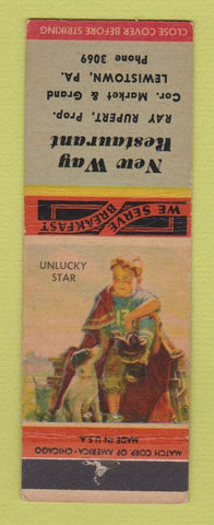 Matchbook Cover - New Way Restaurant Lewistown PA