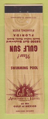 Matchbook Cover - Gulf Sun Apartments Motel Indian Rocks Beach FL