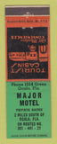 Matchbook Cover - Major Motel Ocala FL