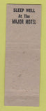 Matchbook Cover - Major Motel Ocala FL