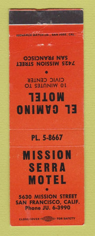 Matchbook Cover - Mission Serra Motel El Camino San Francisco CA