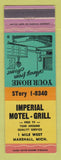 Matchbook Cover - Imperial Motel Grill Marshall MI