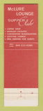 Matchbook Cover - McLure House Motor Hotel Wheeling WV