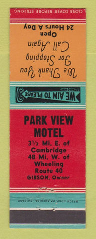 Matchbook Cover - Park View Motel Cambridge OH