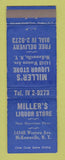 Matchbook Cover - Miller's Liquor Store McKownville NY WORN