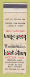 Matchbook Cover - Heart o Town Motor Inn Charleston WV Weirton