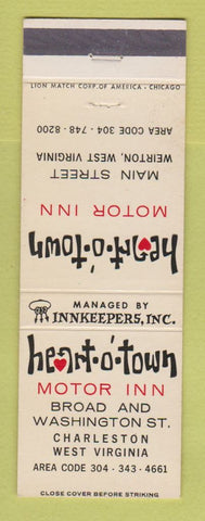 Matchbook Cover - Heart o Town Motor Inn Charleston WV Weirton
