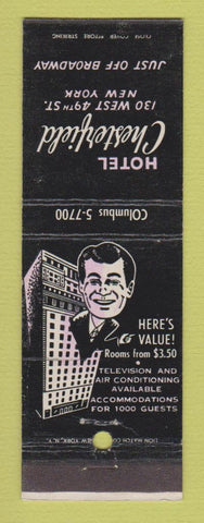 Matchbook Cover - Hotel Chesterfield New York City